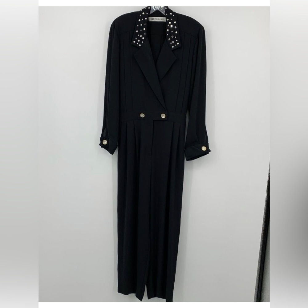 Ms Chaus Vintage women’s Black long sleeve Jumpsuit size 10